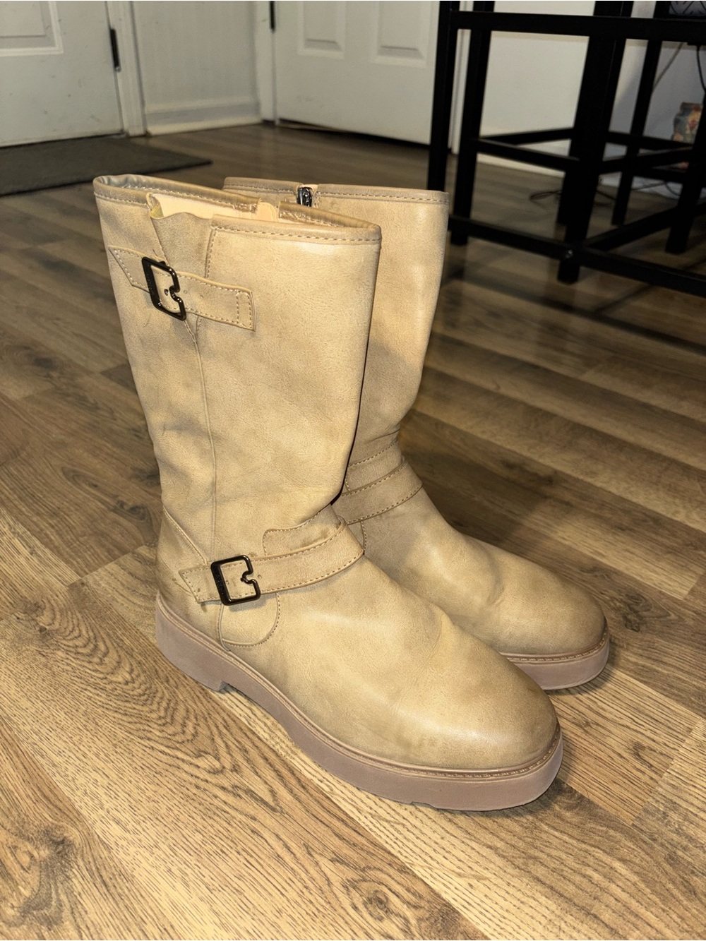 Dr. Scholl's Tan Mid-Calf Buckle Booties